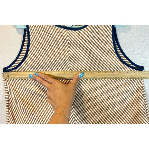 NWOT Betsey’s Boutique Shop Women's Mustard Yellow & Cream Flare Knit Top Medium - Picture 7 of 8